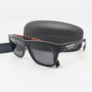 B 4293 3773/81 Burberry Black/ Gray Polarized Sunglasses with generic case